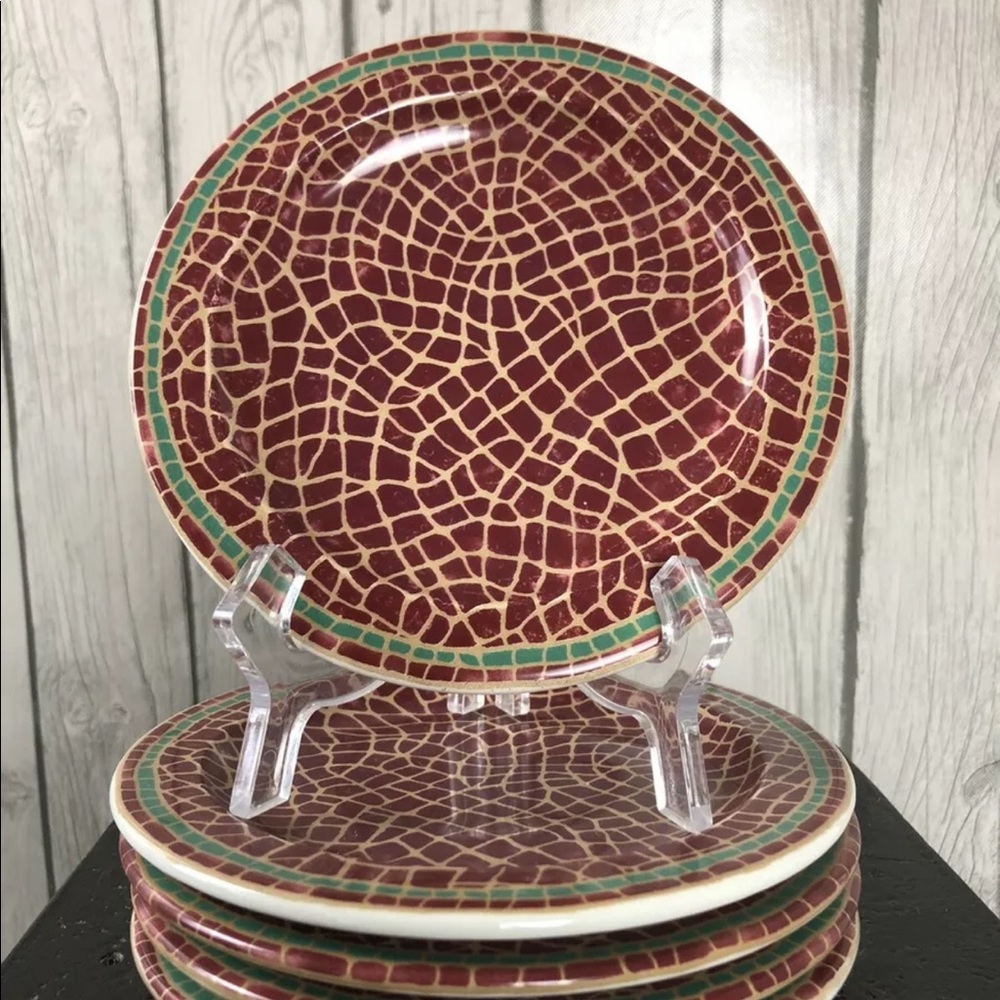 5 Pier 1 Mosiac Fruit Pattern 6 3/4” Plates